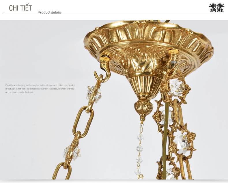 Đèn chùm đồng nghệ thuật cổ điển abr147-7